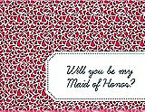 Front View Thumbnail - Pantone Honeysuckle & Peacock Teal Will You Be My Maid of Honor Card - Petal
