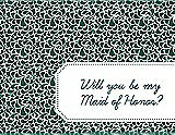 Front View Thumbnail - Hunter Green & Peacock Teal Will You Be My Maid of Honor Card - Petal