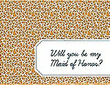 Front View Thumbnail - Orange Crush & Peacock Teal Will You Be My Maid of Honor Card - Petal
