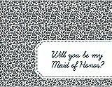 Front View Thumbnail - Pewter & Peacock Teal Will You Be My Maid of Honor Card - Petal