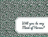 Front View Thumbnail - Pine Green & Peacock Teal Will You Be My Maid of Honor Card - Petal