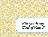 Front View Thumbnail - Sunflower & Peacock Teal Will You Be My Maid of Honor Card - Petal