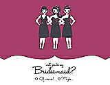 Front View Thumbnail - Berry Twist & Ebony Will You Be My Bridesmaid Card - Girls Checkbox