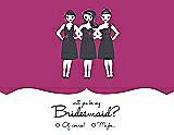Front View Thumbnail - Cerise & Ebony Will You Be My Bridesmaid Card - Girls Checkbox