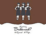 Front View Thumbnail - Cinnamon & Ebony Will You Be My Bridesmaid Card - Girls Checkbox