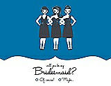 Front View Thumbnail - Cerulean & Ebony Will You Be My Bridesmaid Card - Girls Checkbox