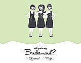 Front View Thumbnail - Honey Dew & Ebony Will You Be My Bridesmaid Card - Girls Checkbox