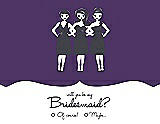 Front View Thumbnail - Majestic & Ebony Will You Be My Bridesmaid Card - Girls Checkbox