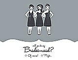 Front View Thumbnail - Mystic & Ebony Will You Be My Bridesmaid Card - Girls Checkbox