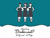 Front View Thumbnail - Oasis & Ebony Will You Be My Bridesmaid Card - Girls Checkbox