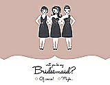 Front View Thumbnail - Pearl Pink & Ebony Will You Be My Bridesmaid Card - Girls Checkbox