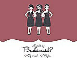 Front View Thumbnail - Spanish Rose & Ebony Will You Be My Bridesmaid Card - Girls Checkbox