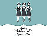 Front View Thumbnail - Seaside & Ebony Will You Be My Bridesmaid Card - Girls Checkbox