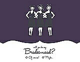 Front View Thumbnail - Violet & Ebony Will You Be My Bridesmaid Card - Girls Checkbox