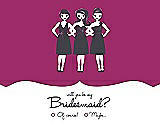 Front View Thumbnail - Watermelon & Ebony Will You Be My Bridesmaid Card - Girls Checkbox