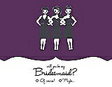 Front View Thumbnail - African Violet & Ebony Will You Be My Bridesmaid Card - Girls Checkbox