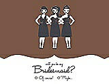 Front View Thumbnail - Almond & Ebony Will You Be My Bridesmaid Card - Girls Checkbox
