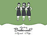 Front View Thumbnail - Appletini & Ebony Will You Be My Bridesmaid Card - Girls Checkbox