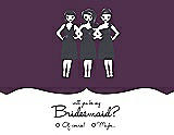 Front View Thumbnail - Aubergine & Ebony Will You Be My Bridesmaid Card - Girls Checkbox