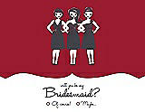 Front View Thumbnail - Barcelona & Ebony Will You Be My Bridesmaid Card - Girls Checkbox