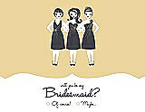 Front View Thumbnail - Buttercup & Ebony Will You Be My Bridesmaid Card - Girls Checkbox