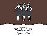 Front View Thumbnail - Brownie & Ebony Will You Be My Bridesmaid Card - Girls Checkbox
