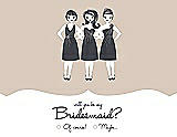 Front View Thumbnail - Cameo & Ebony Will You Be My Bridesmaid Card - Girls Checkbox
