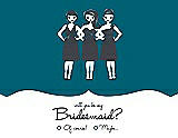 Front View Thumbnail - Caspian & Ebony Will You Be My Bridesmaid Card - Girls Checkbox