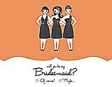 Front View Thumbnail - Clementine & Ebony Will You Be My Bridesmaid Card - Girls Checkbox