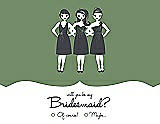Front View Thumbnail - Clover & Ebony Will You Be My Bridesmaid Card - Girls Checkbox