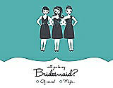 Front View Thumbnail - Capri & Ebony Will You Be My Bridesmaid Card - Girls Checkbox
