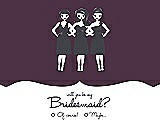 Front View Thumbnail - Eggplant & Ebony Will You Be My Bridesmaid Card - Girls Checkbox