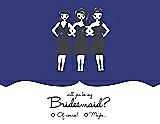 Front View Thumbnail - Electric Blue & Ebony Will You Be My Bridesmaid Card - Girls Checkbox