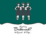 Front View Thumbnail - Emerald & Ebony Will You Be My Bridesmaid Card - Girls Checkbox