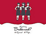 Front View Thumbnail - Flame & Ebony Will You Be My Bridesmaid Card - Girls Checkbox