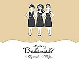 Front View Thumbnail - Ice Yellow & Ebony Will You Be My Bridesmaid Card - Girls Checkbox