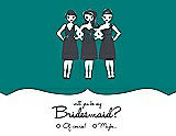 Front View Thumbnail - Jade & Ebony Will You Be My Bridesmaid Card - Girls Checkbox