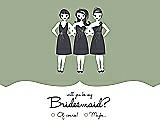 Front View Thumbnail - Kiwi & Ebony Will You Be My Bridesmaid Card - Girls Checkbox