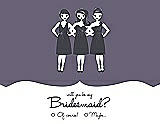 Front View Thumbnail - Lavender & Ebony Will You Be My Bridesmaid Card - Girls Checkbox