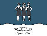 Front View Thumbnail - Marine & Ebony Will You Be My Bridesmaid Card - Girls Checkbox