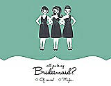 Front View Thumbnail - Meadow & Ebony Will You Be My Bridesmaid Card - Girls Checkbox