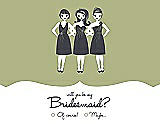 Front View Thumbnail - Mint & Ebony Will You Be My Bridesmaid Card - Girls Checkbox