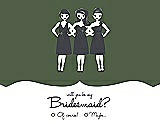 Front View Thumbnail - Moss & Ebony Will You Be My Bridesmaid Card - Girls Checkbox