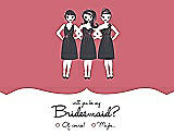 Front View Thumbnail - Papaya & Ebony Will You Be My Bridesmaid Card - Girls Checkbox