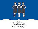Front View Thumbnail - Royal Blue & Ebony Will You Be My Bridesmaid Card - Girls Checkbox