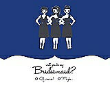 Front View Thumbnail - Sapphire & Ebony Will You Be My Bridesmaid Card - Girls Checkbox