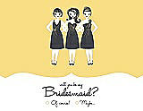 Front View Thumbnail - Sunflower & Ebony Will You Be My Bridesmaid Card - Girls Checkbox