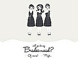Front View Thumbnail - Snow White & Ebony Will You Be My Bridesmaid Card - Girls Checkbox