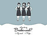 Front View Thumbnail - Surf Spray & Ebony Will You Be My Bridesmaid Card - Girls Checkbox