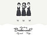 Front View Thumbnail - White & Ebony Will You Be My Bridesmaid Card - Girls Checkbox